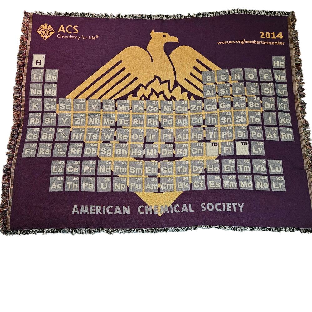 American Chemistry Society Tapestry Blanket 100% Cotton 2014